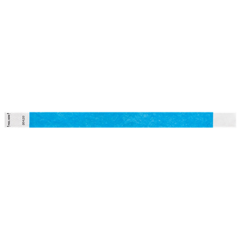 Litter Free Tyvek3-4 Wristband Solid Neon Blue -  flat version shown