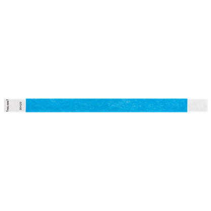 Litter Free Tyvek3-4 Wristband Solid Neon Blue -  flat version shown
