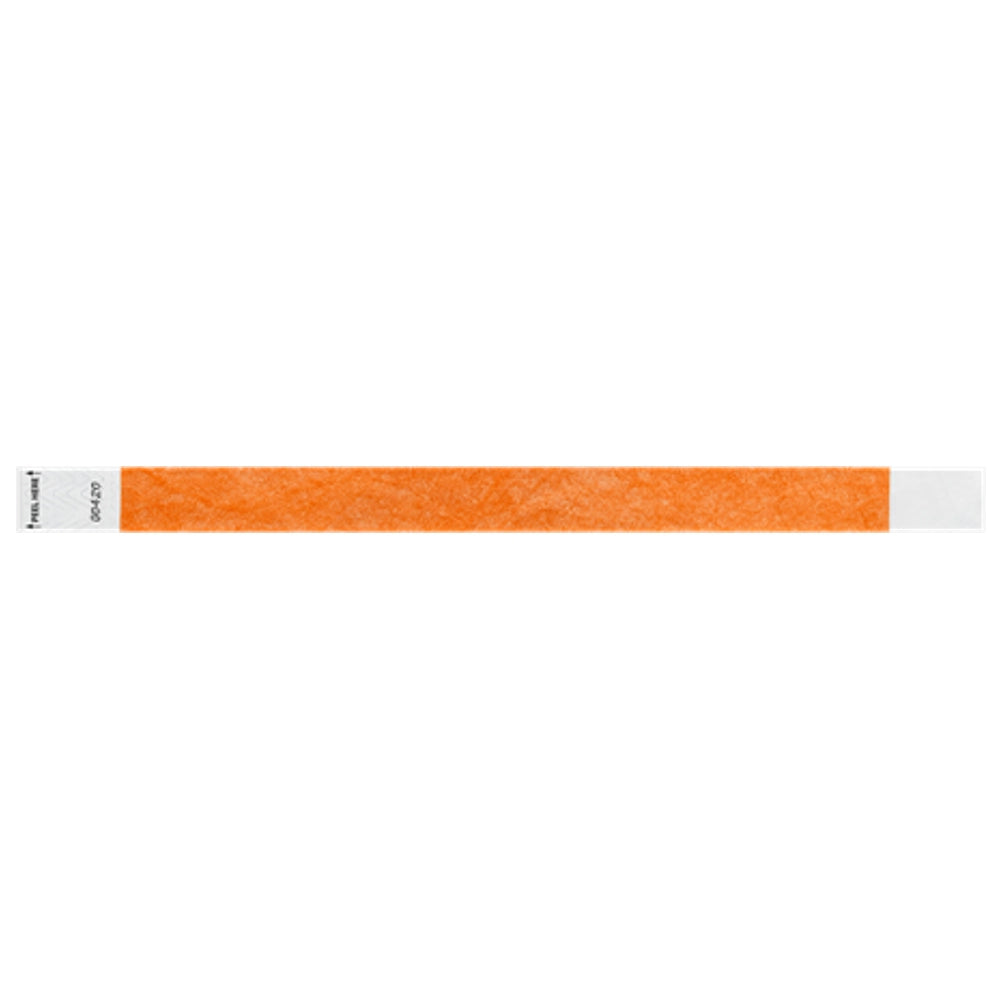 Litter Free Tyvek3-4 Wristband Solid Neon orange -  flat version shown