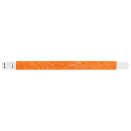 Litter Free Tyvek3-4 Wristband Solid Neon orange -  flat version shown