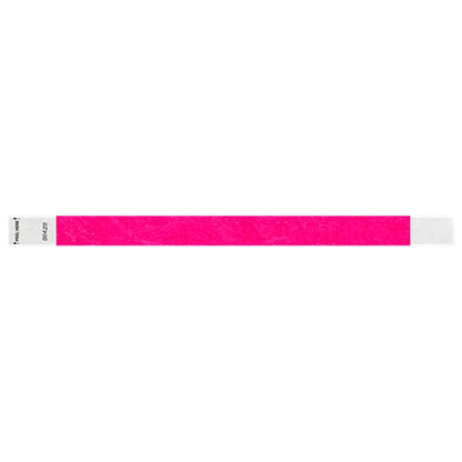 Litter Free Tyvek 3/4 Wristband Solid Neon pink -  flat version shown