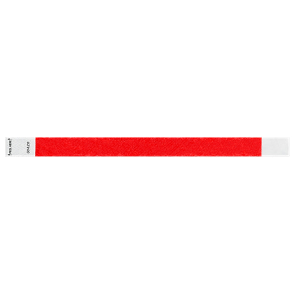 Litter Free Tyvek 3/4 Wristband Solid Neon red -  flat version shown