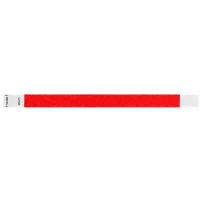 Litter Free Tyvek 3/4 Wristband Solid Neon red -  flat version shown
