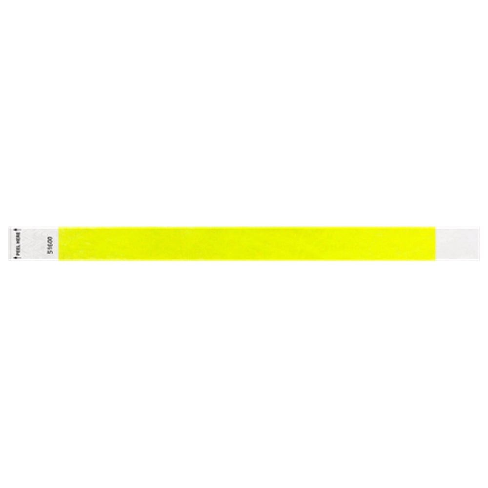 Litter Free Tyvek 3/4 Wristband Solid Neon yellow -  flat version shown