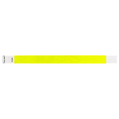 Litter Free Tyvek 3/4 Wristband Solid Neon yellow -  flat version shown