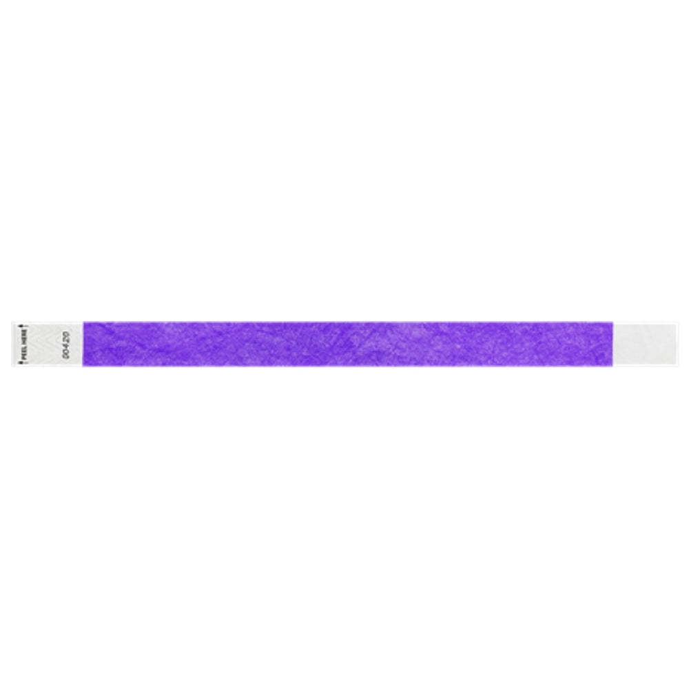 Litter Free Tyvek 3/4 Wristband Solid Neon purple -  flat version shown