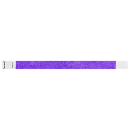 Litter Free Tyvek 3/4 Wristband Solid Neon purple -  flat version shown