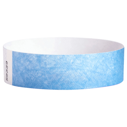 sky blue tyvek solid wristband - shown in round 