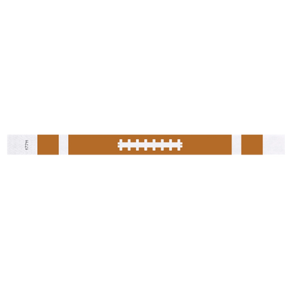 tyvek 3/4" mocha wristband with white football stitching pattern