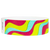 Colorful wavy patterned wristband in red, neon yellow and aqua