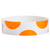 White wristband with orange half-circle patterns 
