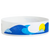 White wristband with blue wave and yellow sun design 