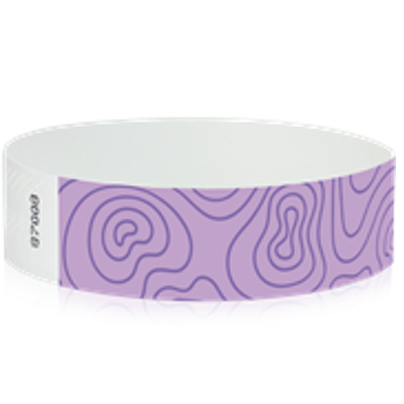 Light Purple wristband with dark purple abstract pattern that looks like a topographic map