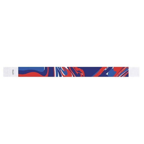 Tyvek 3/4" Wristbands - Abstract RWB Flat