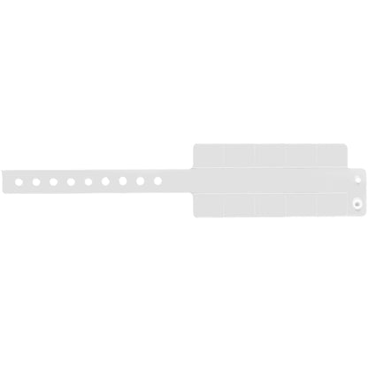 Vinyl wristband with 10 tabs in white - shown in flat 