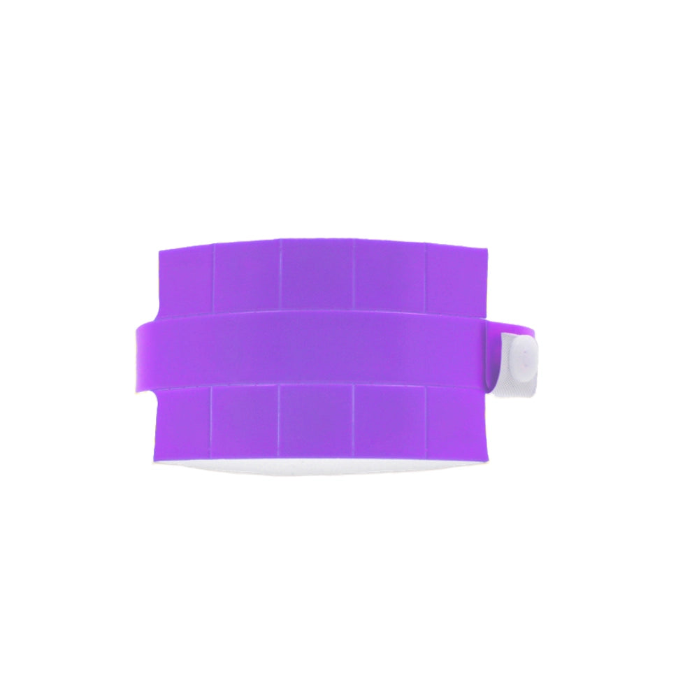 Vinyl wristband with 10 tabs in purple - shown in round 