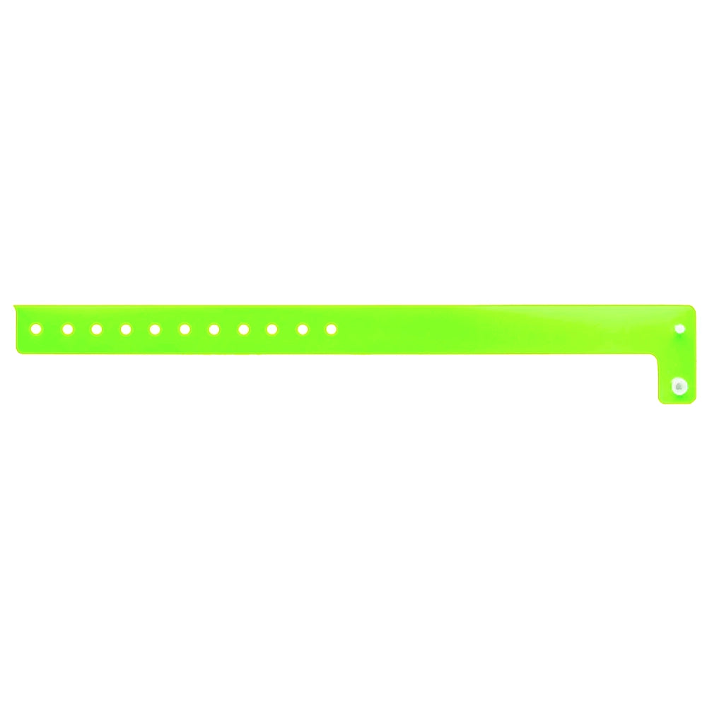 vinyl edge glow wristband in green - shown in flat