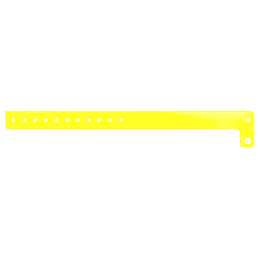 vinyl edge glow wristband in yellow - shown in flat
