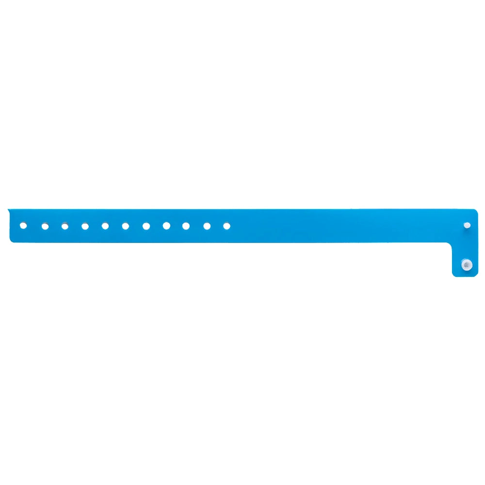 vinyl regular wristband in neon blue - shown in flat