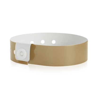 vinyl regular wristband in gold - shown in round