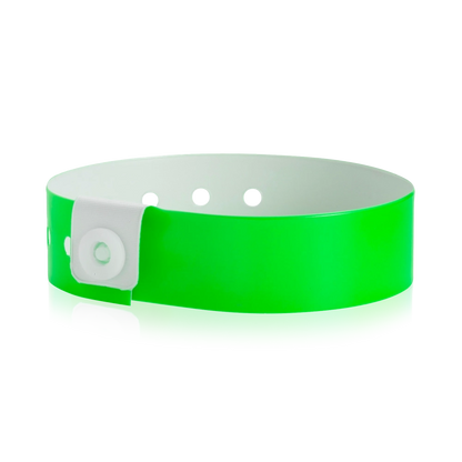 vinyl regular wristband in neon green - shown in round