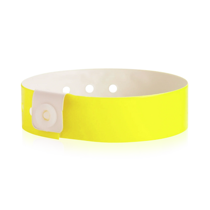 vinyl regular wristband in neon yellow - shown in round