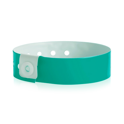 vinyl regular wristband in teal - shown in round