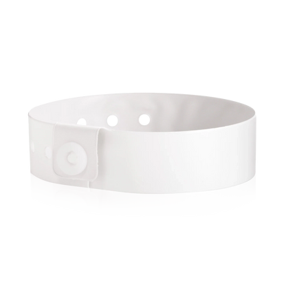 vinyl regular wristband in white - shown in round