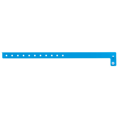 vinyl slim wristband in blue - shown in flat 