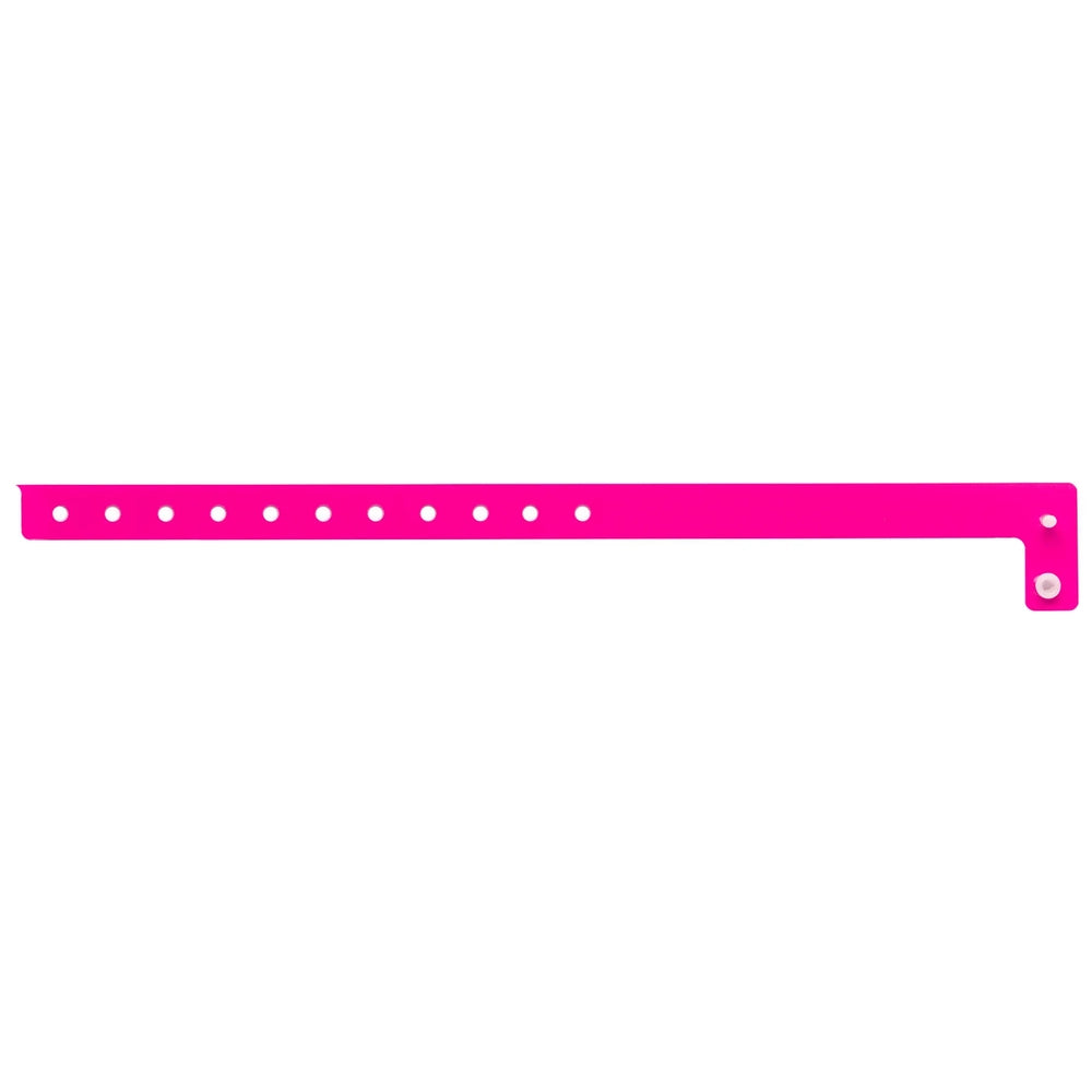 vinyl slim wristband in neon pink - shown in flat 