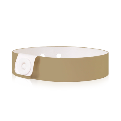 vinyl slim wristband in gold - shown in round