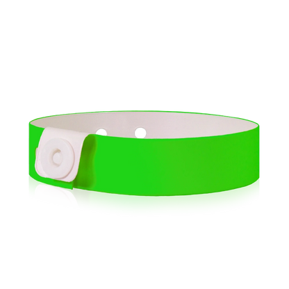 vinyl slim wristband in neon green - flat version shown 
