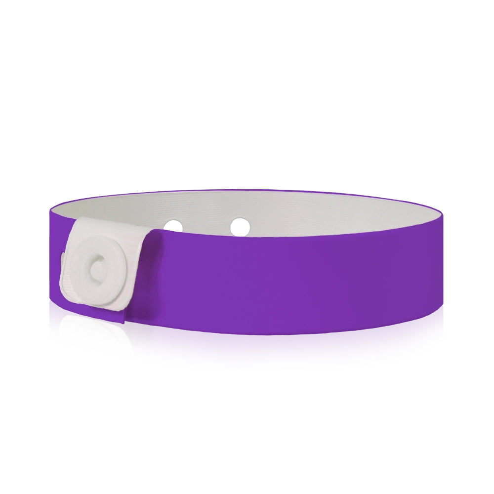 vinyl slim wristband in purple - flat version shown 
