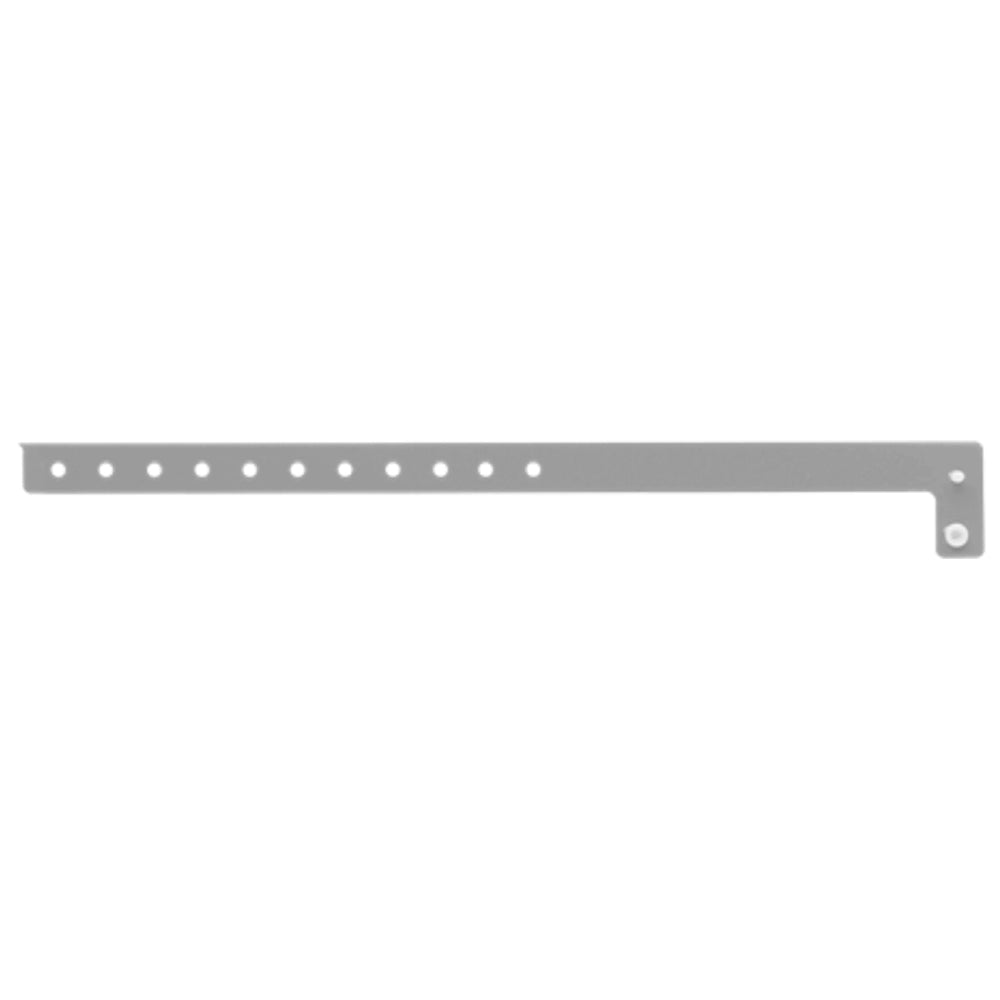 vinyl slim wristband in silver - shown in flat