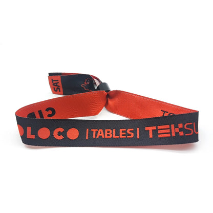 orange and black woven wristband