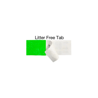 showing the tab free adhesive in neon green