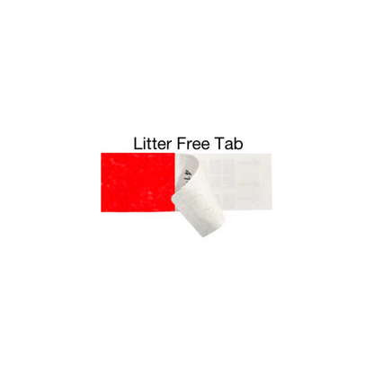 showing the tab free adhesive in neon red