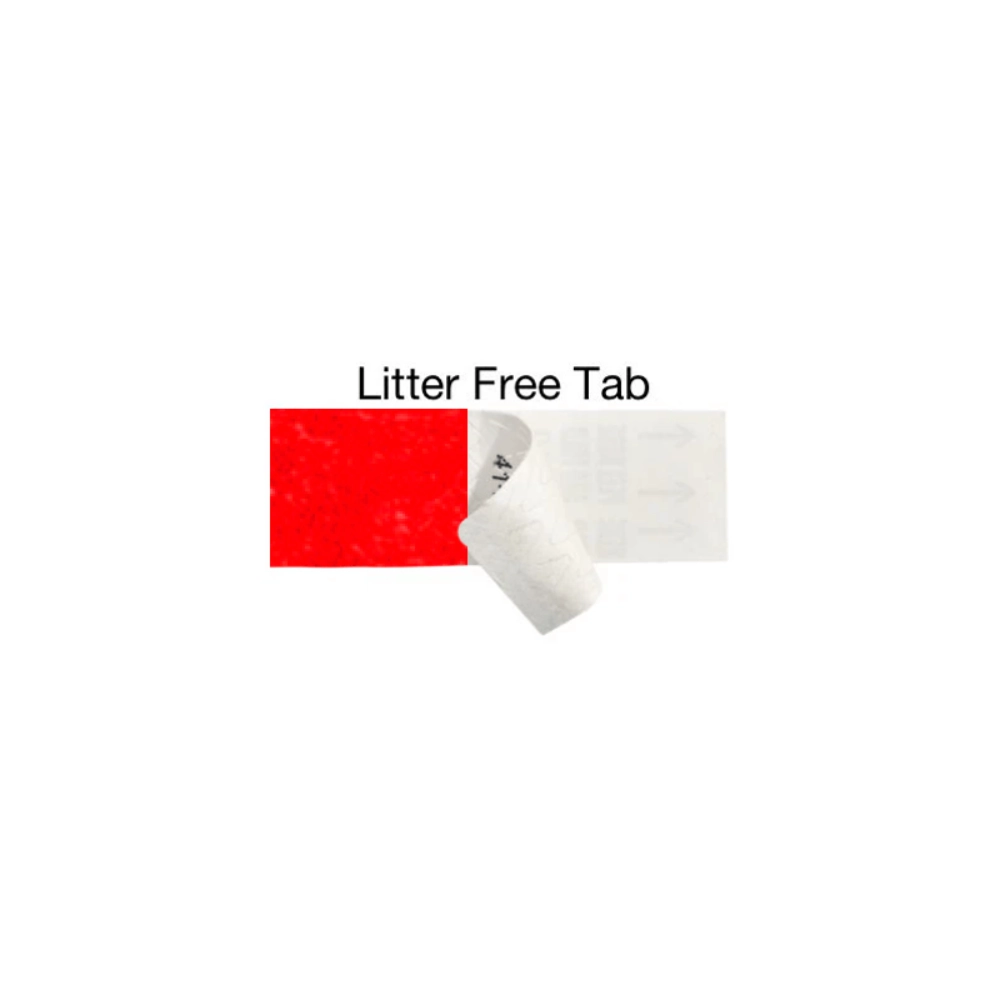 Litter free tab in neon red