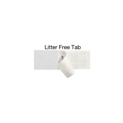 showing the tab free adhesive in white