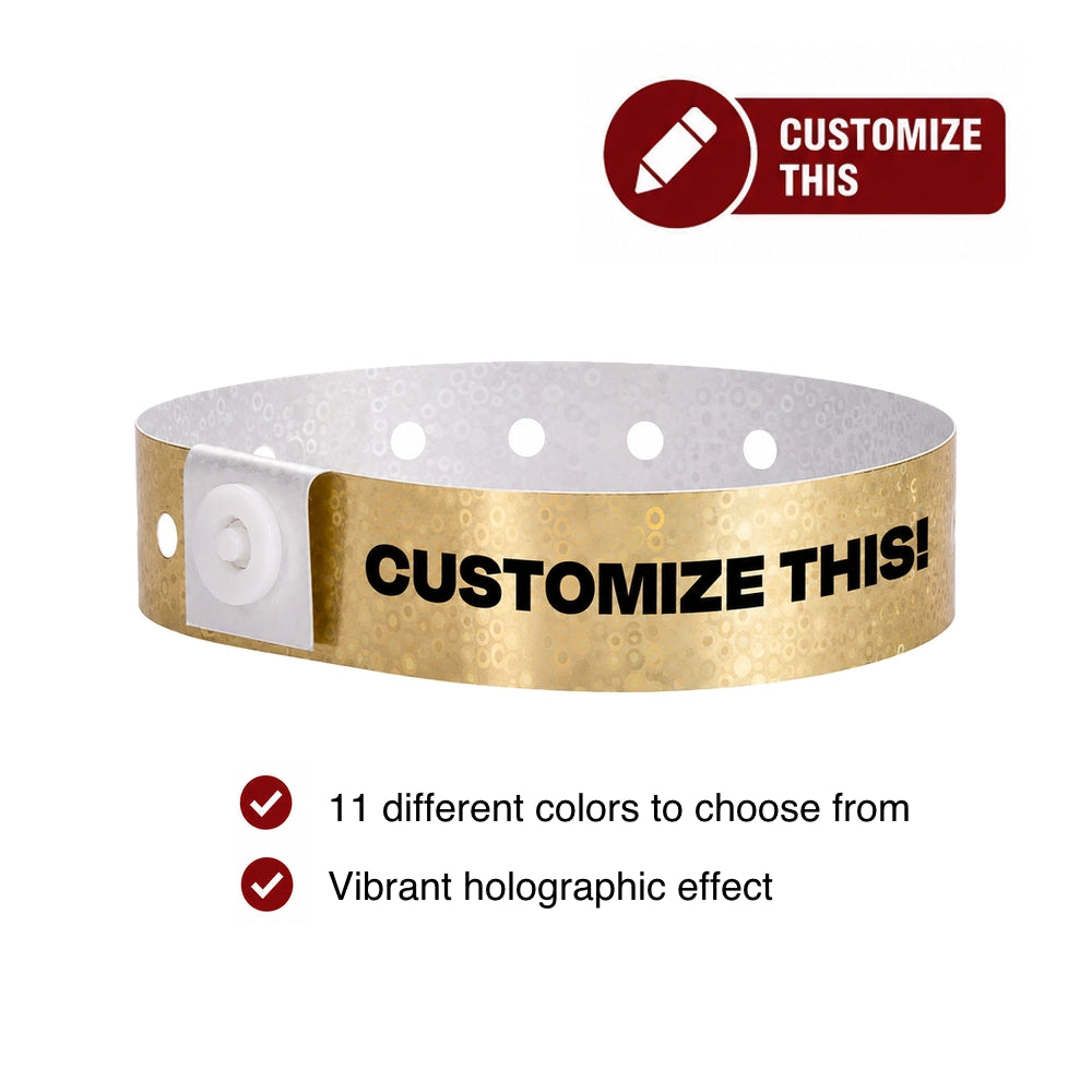 cover for plastic holographic wristband custom 