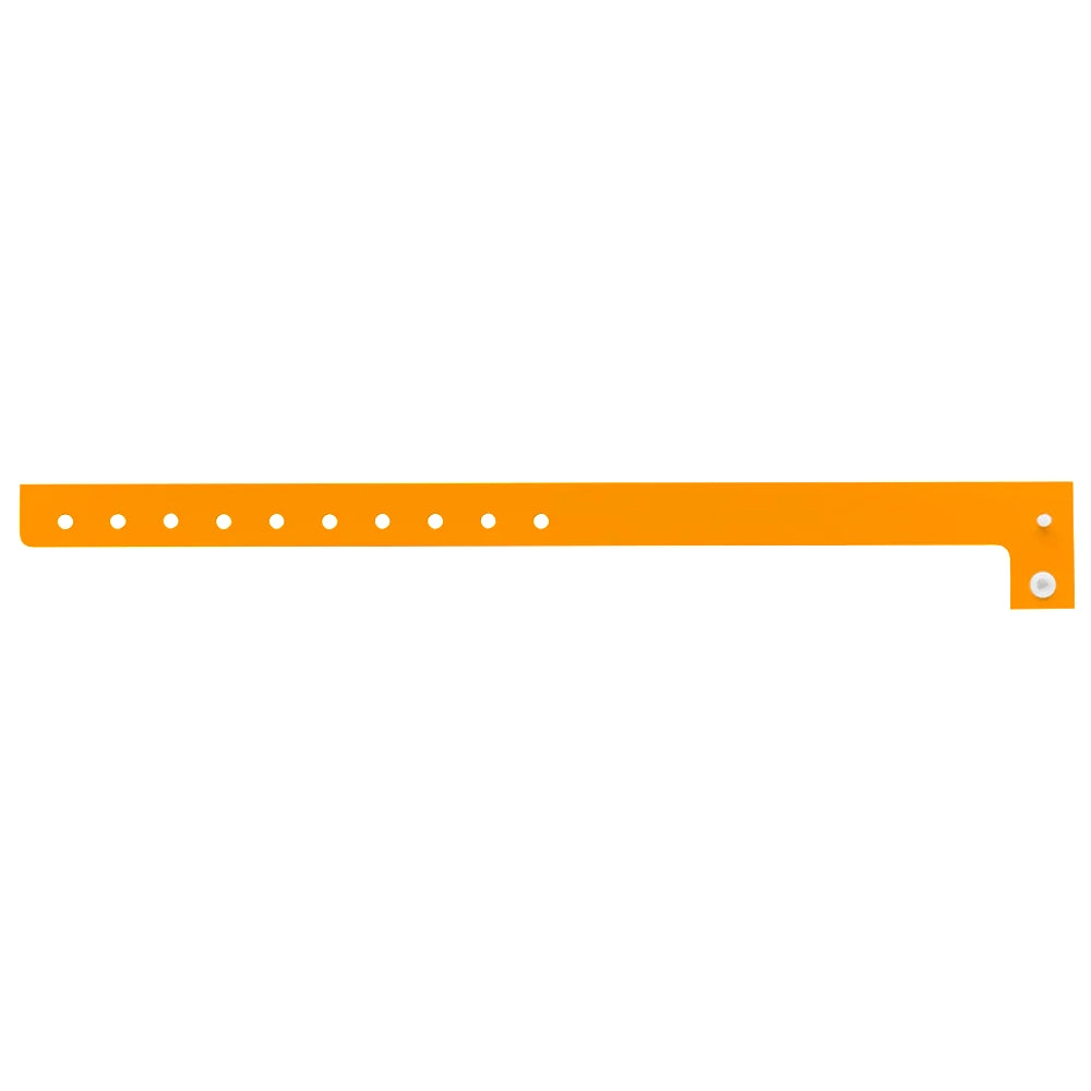 Plastic regular wristband in neon orange - flat version shown 
