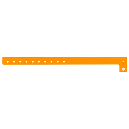Plastic regular wristband in neon orange - flat version shown 