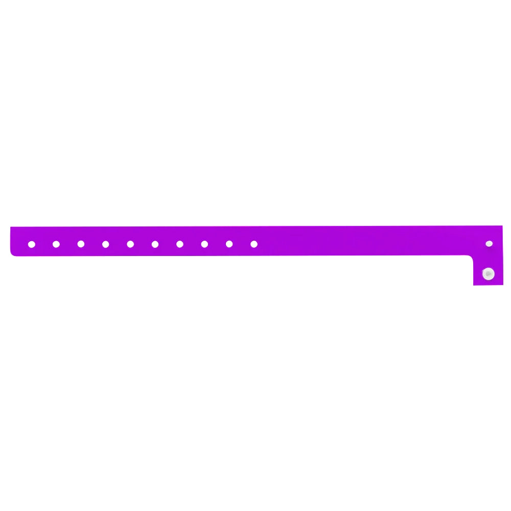 Plastic regular wristband in purple version shown 