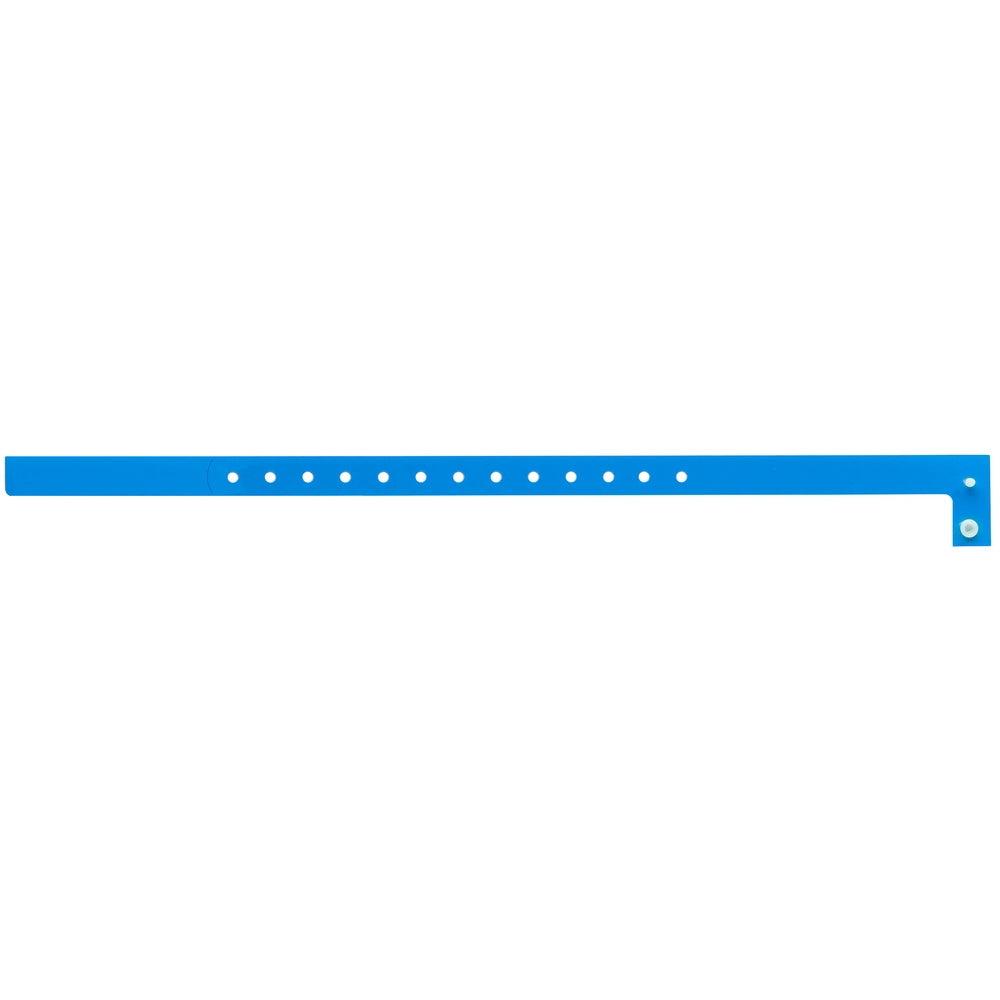 Plastic slim wristband in neon blue - flat version shown 