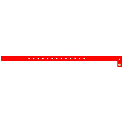 Plastic slim wristband in neon red - flat version shown 