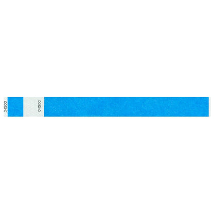 Tyvek 1" stub wristband in neon blue - shown in flat 
