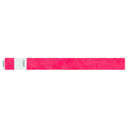 Tyvek 1" stub wristband in neon pink - shown in flat 