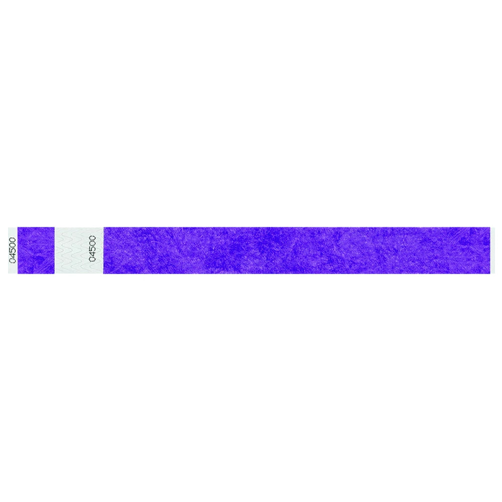 Tyvek 1" stub wristband in purple - shown in flat 