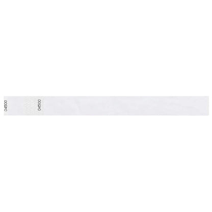 Tyvek 1" stub wristband in white - shown in flat 