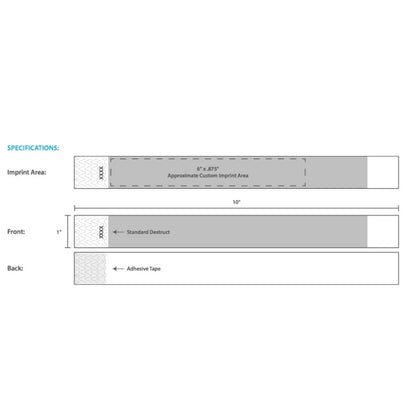 1” Tyvek® Wristbands - Solid Colors Custom